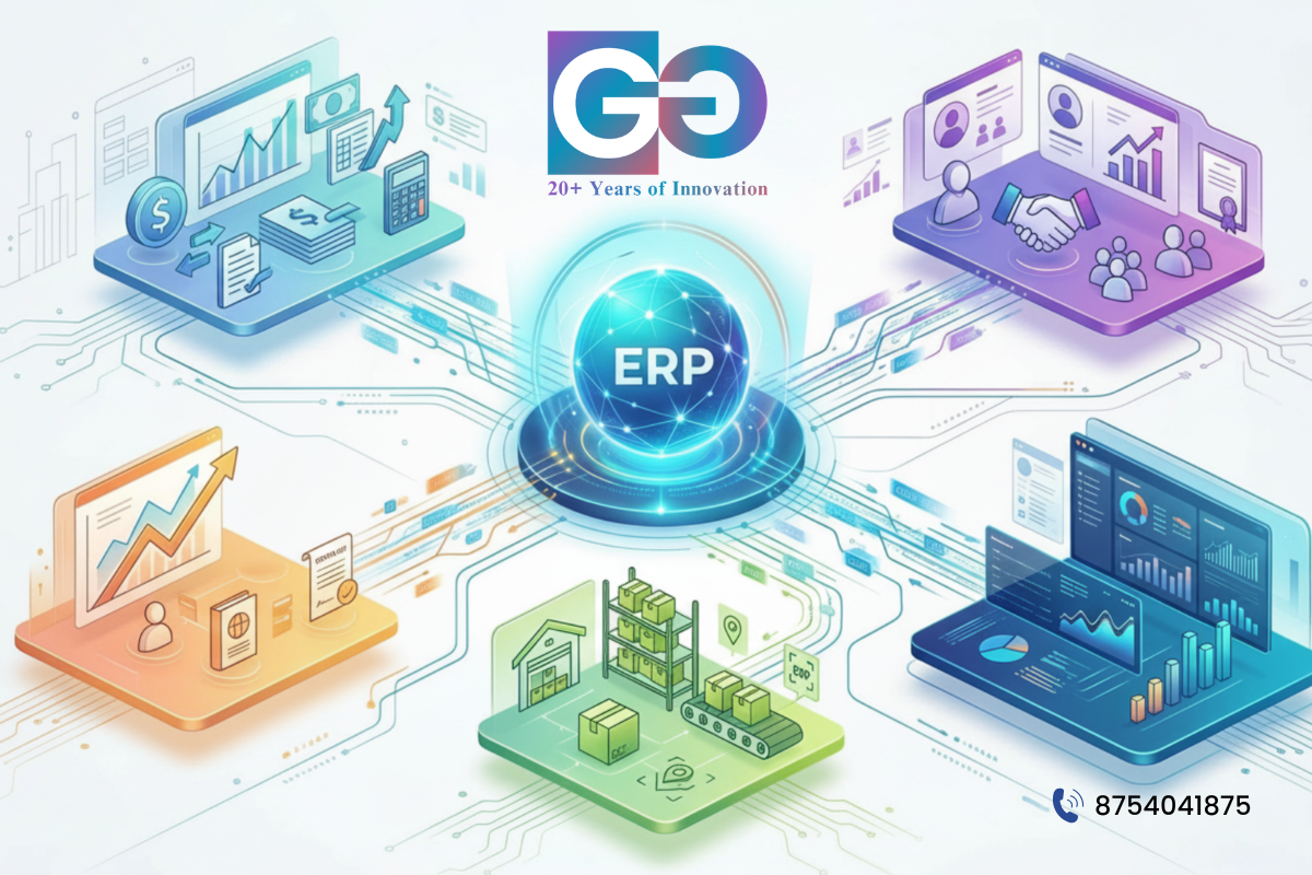 Visual representation of ERP System Benefits across departments